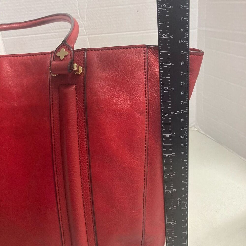 ANTONIO MELANI Women’s Red Leather‎ Tote Handbag Work Computer Bag 13.5X5X11.5 - Picture 5 of 12
